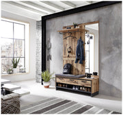 Garderobenpaneel PRATO mit Spiegel Oldwood Alpine Lodge Dekor