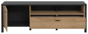 Lowboard HIGH ROCK 121 TV-Board in Riviera Eiche Optik /Schwarz Forte