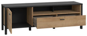 Lowboard HIGH ROCK 121 TV-Board in Riviera Eiche Optik /Schwarz Forte