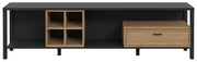 Lowboard TV-Board HIGH ROCK 141 in Riviera Eiche Optik /Schwarz Forte