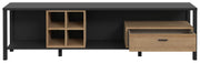 Lowboard TV-Board HIGH ROCK 141 in Riviera Eiche Optik /Schwarz Forte