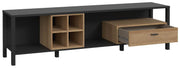 Lowboard TV-Board HIGH ROCK 141 in Riviera Eiche Optik /Schwarz Forte