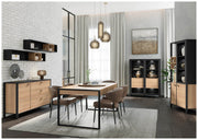 Sideboard Kommode HIGH ROCK Riviera Eiche Optik / Schwarz Forte