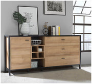 Sideboard Kommode HIGH ROCK 186 cm Riviera Eiche Optik /Schwarz Forte
