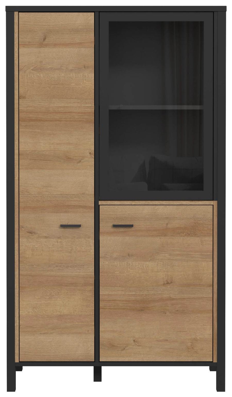 Highboard HIGH ROCK 2+1 Türen Riviera Eiche Optik / Schwarz von Forte