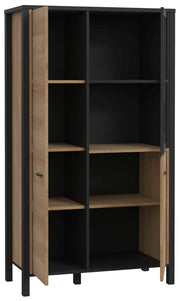Highboard HIGH ROCK 2+1 Türen Riviera Eiche Optik / Schwarz von Forte
