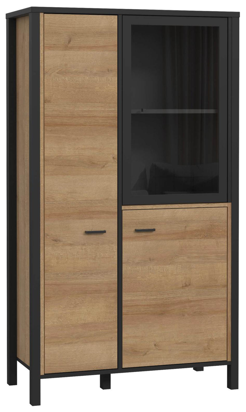 Highboard HIGH ROCK 2+1 Türen Riviera Eiche Optik / Schwarz von Forte