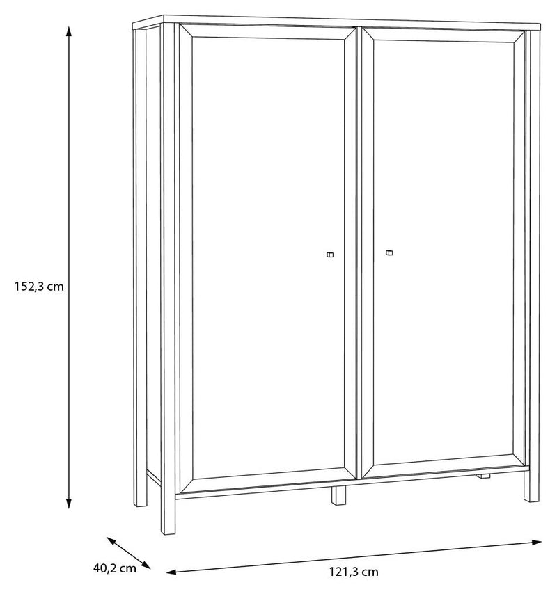 Highboard Vitrine HIGH ROCK 2-trg. Riviera Eiche Optik / Schwarz Forte