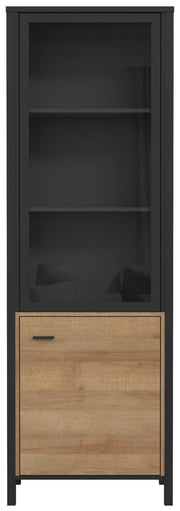Vitrine HIGH ROCK mit 2 Türen Riviera Eiche Optik / Schwarz von Forte