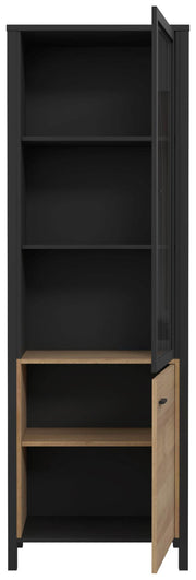Vitrine HIGH ROCK mit 2 Türen Riviera Eiche Optik / Schwarz von Forte
