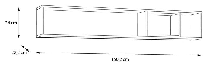 Wandboard HIGH ROCK Riviera Eiche Optik / Schwarz von Forte