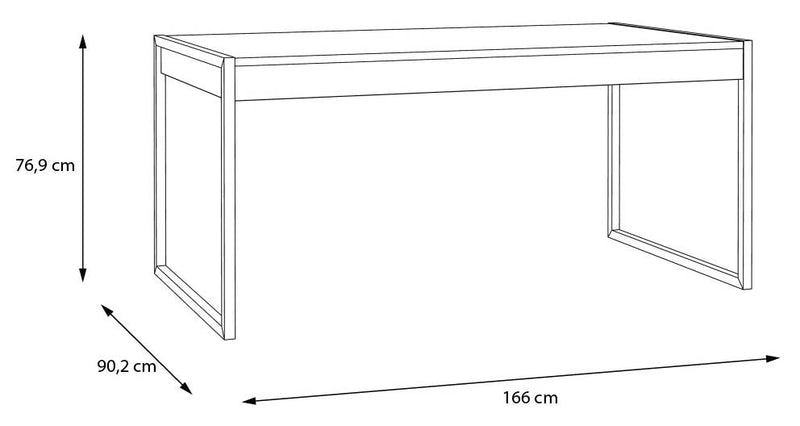 Esstisch HIGH ROCK 166 x 90 cm Riviera Eiche Optik / Schwarz von Forte