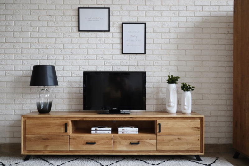 TV Board Lowboard BERN - Wildeiche FSC Massivholz geölt 213 cm