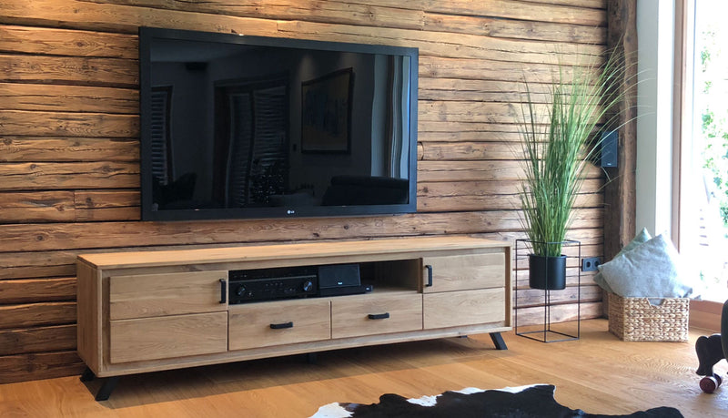 TV Board Lowboard BERN - Wildeiche FSC Massivholz geölt 213 cm