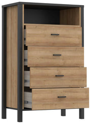 HIGH ROCK K311 Schubladenkommode Riviera Eiche Optik / Schwarz Forte