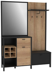 Garderobe Kompaktgarderobe HIGH ROCK Riviera Eiche Optik/Schwarz Forte