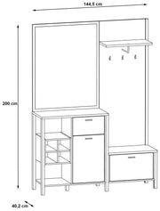 Garderobe Kompaktgarderobe HIGH ROCK Riviera Eiche Optik/Schwarz Forte