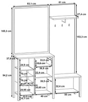 Garderobe Kompaktgarderobe HIGH ROCK Riviera Eiche Optik/Schwarz Forte