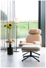 Zuiver Hocker Fußhocker TYLER Bouclé Stoff Beige
