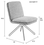 ZUIVER Stuhl TYLER mit angesagten Bouclé Stoff Beige