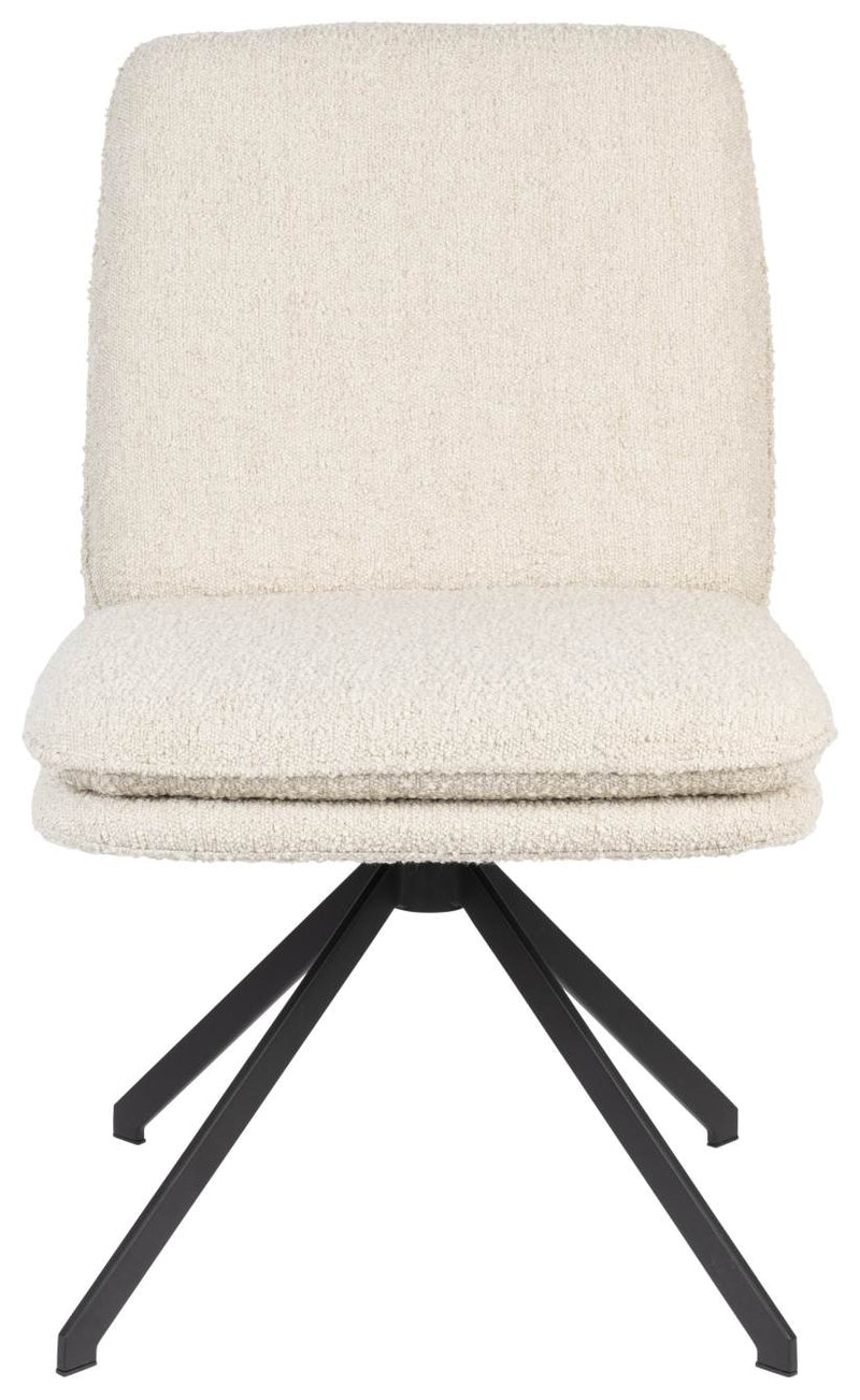 ZUIVER Stuhl TYLER mit angesagten Bouclé Stoff Beige
