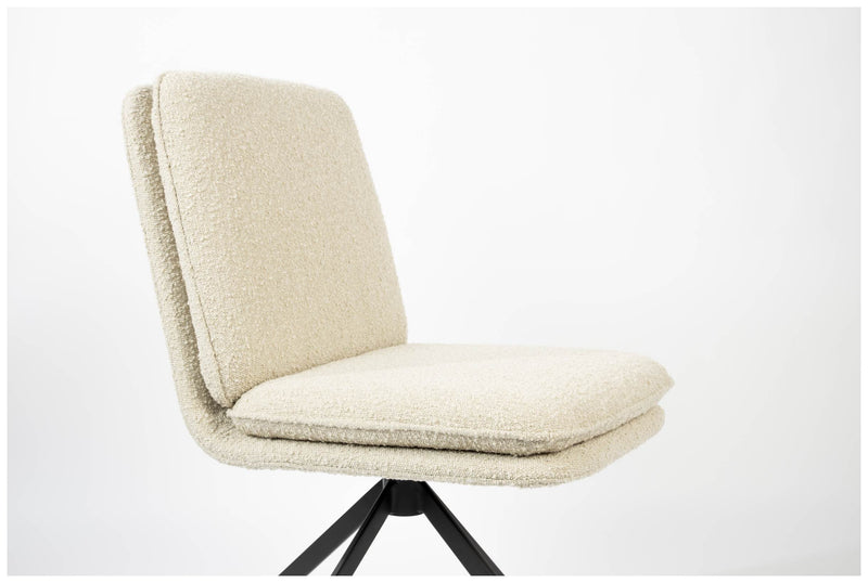 ZUIVER Stuhl TYLER mit angesagten Bouclé Stoff Beige