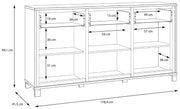 Sideboard TRONDHEIM 3-trg. 3 Schubladen Artisan / Schwarzeiche Optik