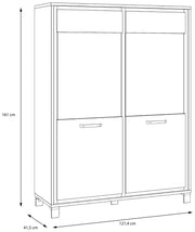 Highboard Vitrine TRONDHEIM V623 Artisan Eiche / Schwarzeiche Optik