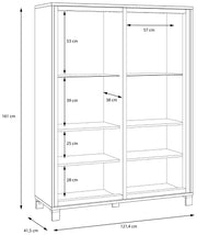 Highboard Vitrine TRONDHEIM V623 Artisan Eiche / Schwarzeiche Optik