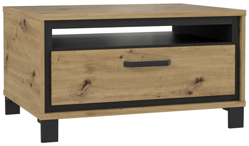 Couchtisch TRONDHEIM mit Schublade Artisan Eiche / Schwarzeiche Optik