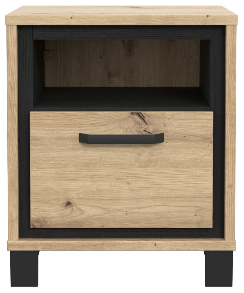Beistelltisch Nachtkommode TRONDHEIM Artisan Eiche/Schwarzeiche Optik