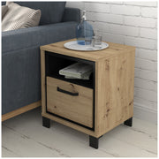 Beistelltisch Nachtkommode TRONDHEIM Artisan Eiche/Schwarzeiche Optik