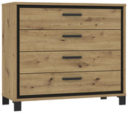 Schubladenkommode TRONDHEIM Artisan Eiche / Schwarzeiche Optik Forte