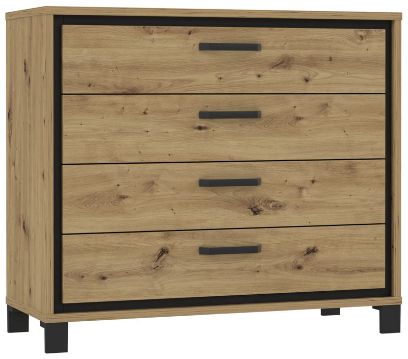 Schubladenkommode TRONDHEIM Artisan Eiche / Schwarzeiche Optik Forte