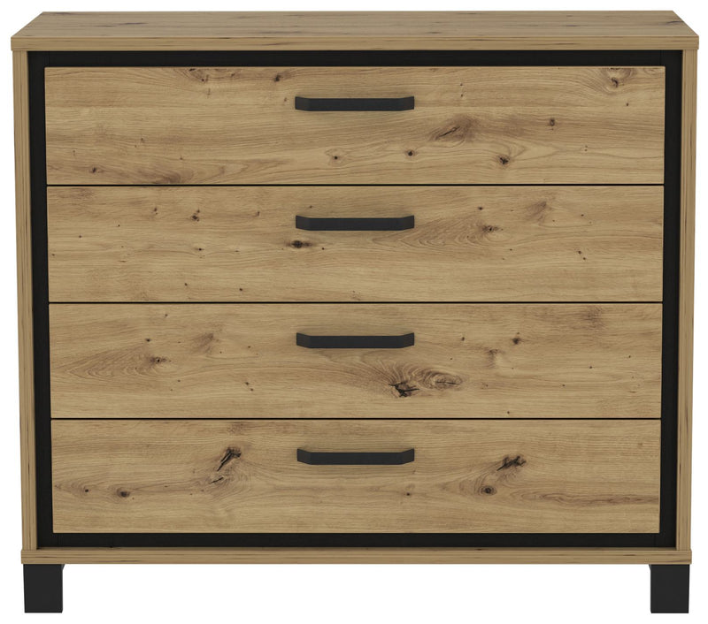 Schubladenkommode TRONDHEIM Artisan Eiche / Schwarzeiche Optik Forte