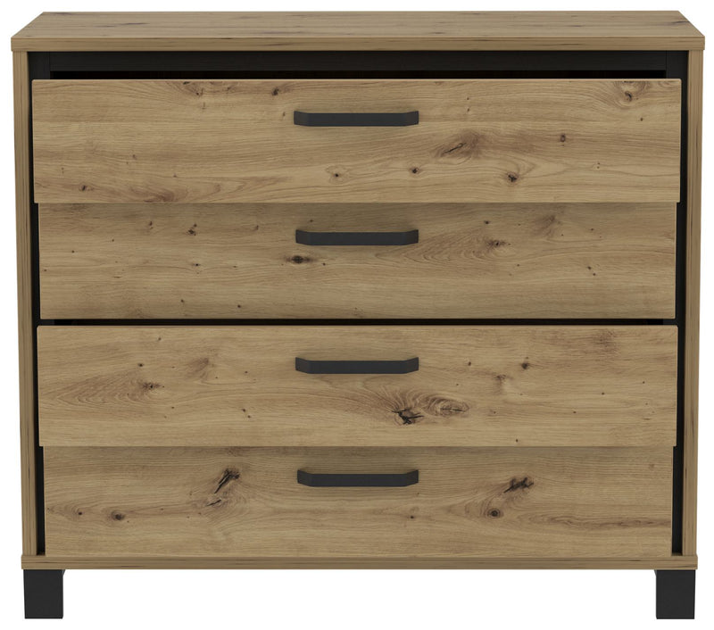 Schubladenkommode TRONDHEIM Artisan Eiche / Schwarzeiche Optik Forte