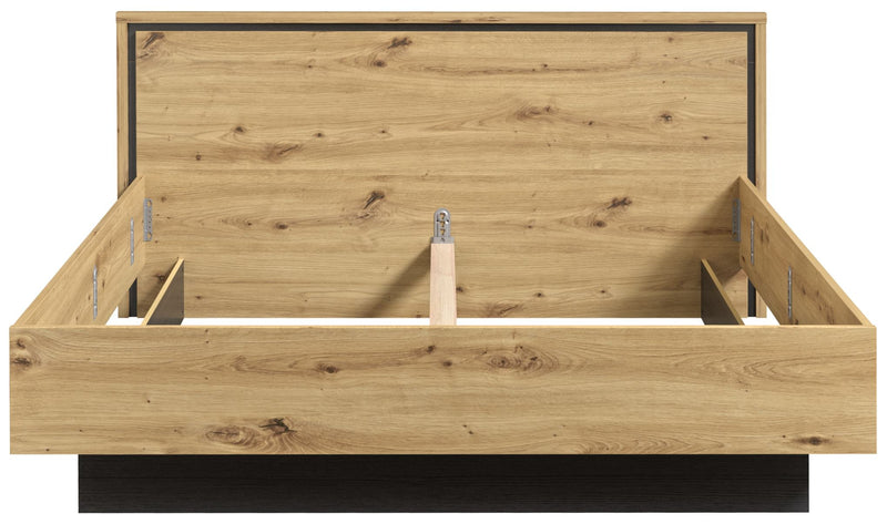 Doppelbett TRONDHEIM 180 x 200 cm Artisan Eiche / Schwarzeiche Optik