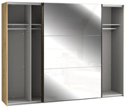 Schwebetürenschrank TRONDHEIM 270 cm Optik Artisan Eiche mit Spiegel