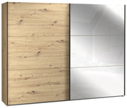 Schwebetürenschrank TRONDHEIM 270 cm Optik Artisan Eiche mit Spiegel