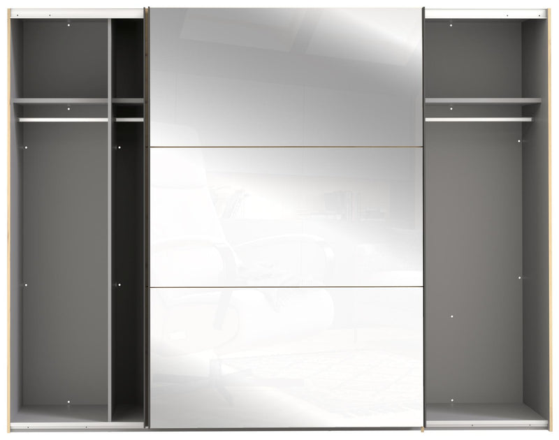Schwebetürenschrank TRONDHEIM 270 cm Optik Artisan Eiche mit Spiegel