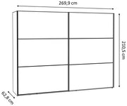 Schwebetürenschrank TRONDHEIM 270 cm Optik Artisan Eiche mit Spiegel