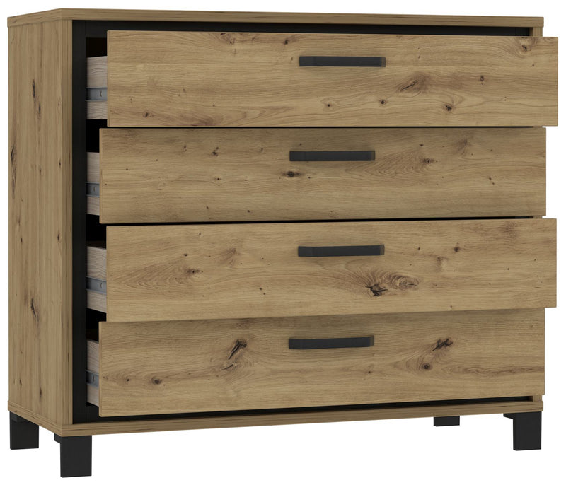 Schlafzimmer-Set TRONDHEIM Artisan Eiche / Schwarzeiche Optik Forte