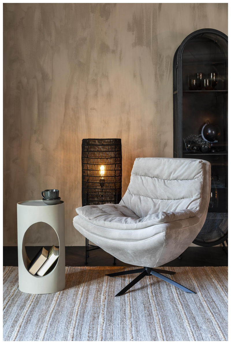 Drehbarer Lounge Sessel VINCE Cordstoff Beige von DutchBone