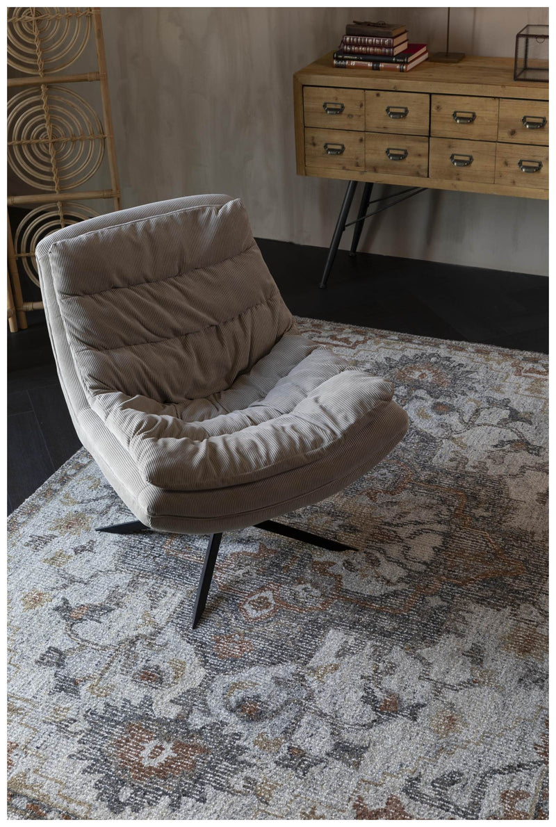 Drehbarer Lounge Sessel VINCE Cordstoff Beige von DutchBone