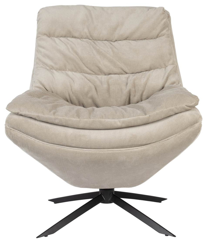 Drehbarer Lounge Sessel VINCE Cordstoff Beige von DutchBone