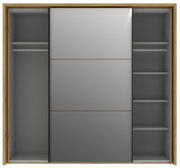 Schwebetürenschrank TRONDHEIM Kleiderschrank mit Böden Artisan Eiche