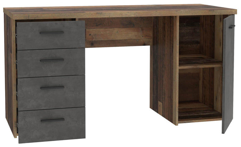 Schreibtisch NETBOB Optik Old Wood Vintage / Beton von Forte