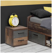Nachtkommode Nachttisch WINNIE Optik Old Wood Vintage von Forte