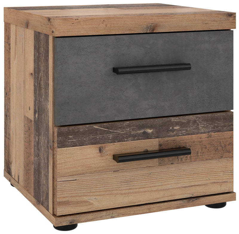 Nachtkommode Nachttisch WINNIE Optik Old Wood Vintage von Forte