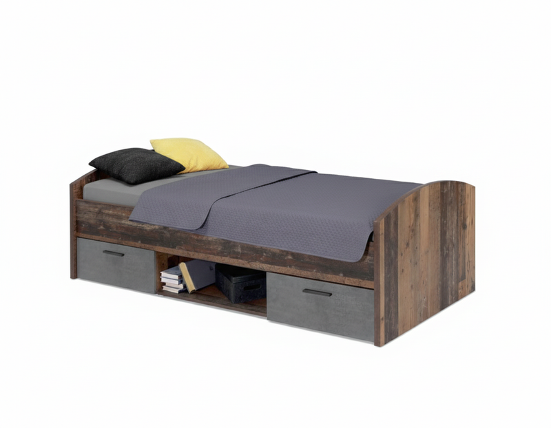 Jugendbett Einzelbett WINNIE Optik: Old Wood Vintage, von Forte
